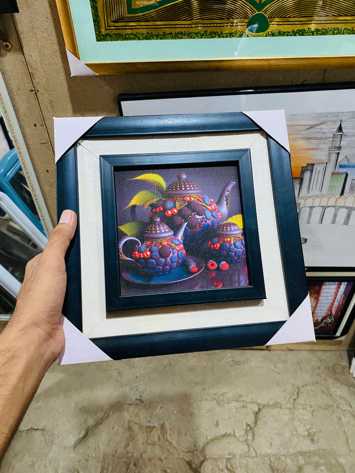 kettle Wall Frame - Floral Art