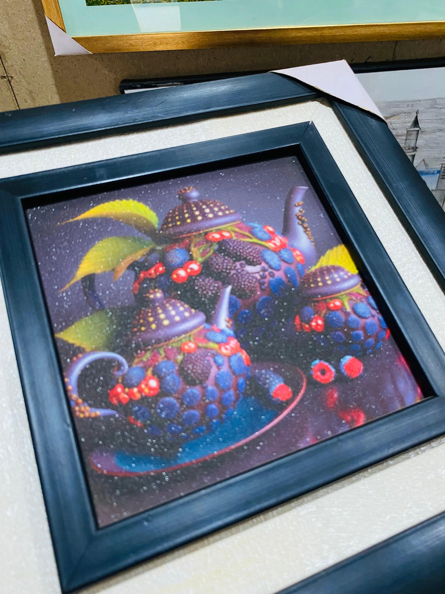 kettle Wall Frame - Floral Art