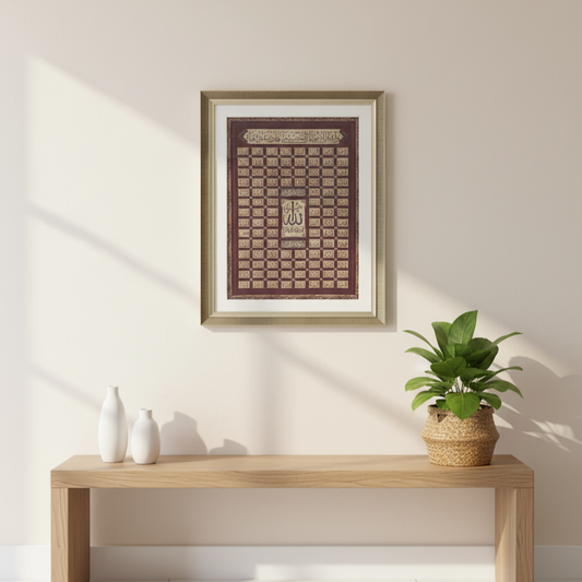 99 Names of Allah (Asma Ul Husna) Islamic Calligraphy Wall Frame